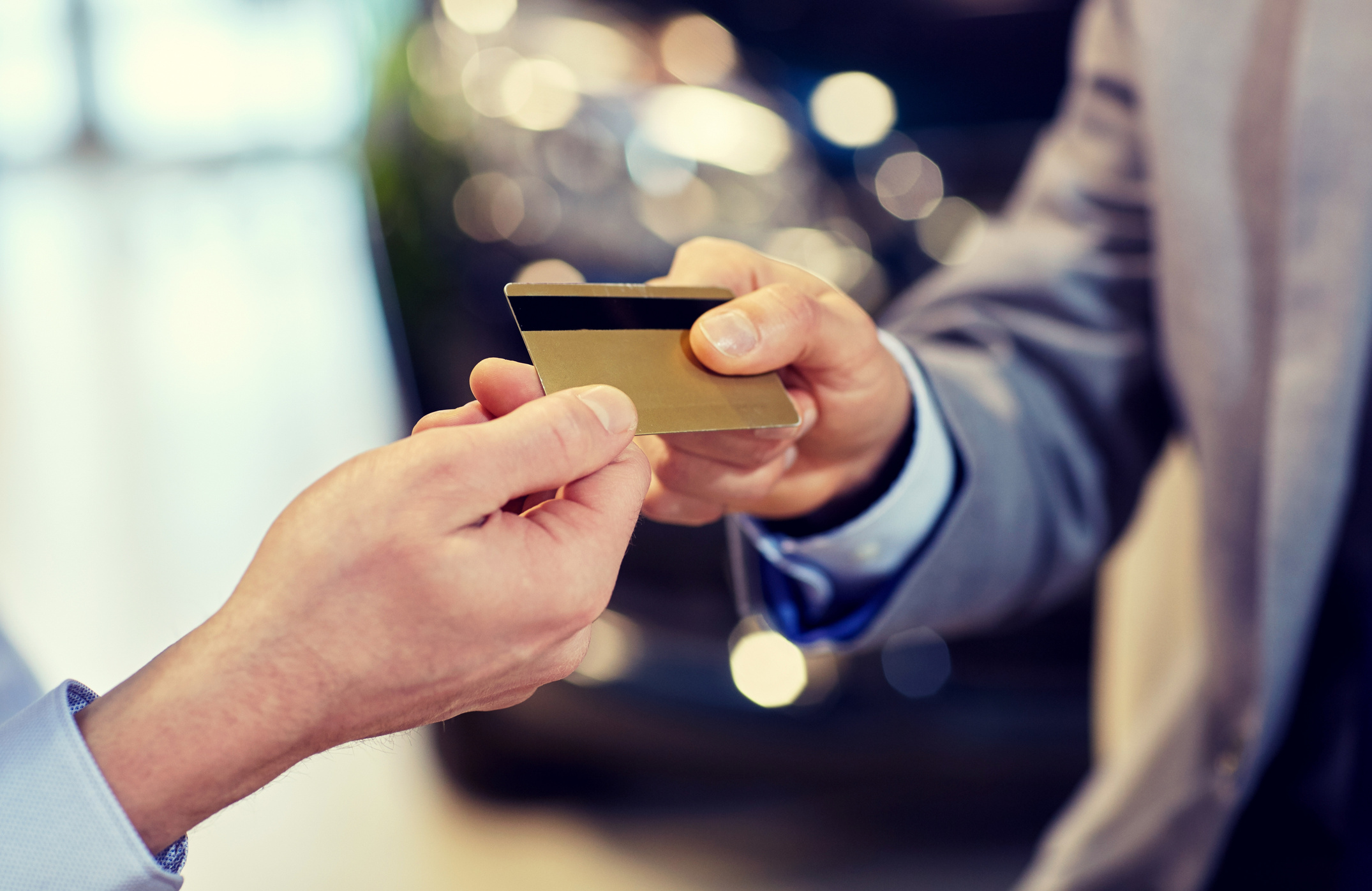 Customer Giving Credit Card